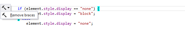 ReSharper: Remove braces context action in JavaScript ReSharper: Remove braces context action in JavaScript