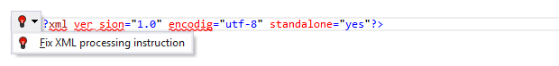 ReSharper: Fix XML processing instruction quick-fix ReSharper: Fix XML processing instruction quick-fix