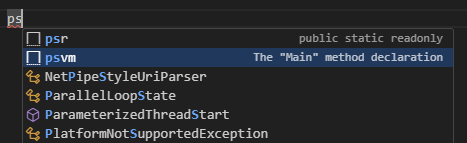 ReSharper for Visual Studio Code: Code template in completion list