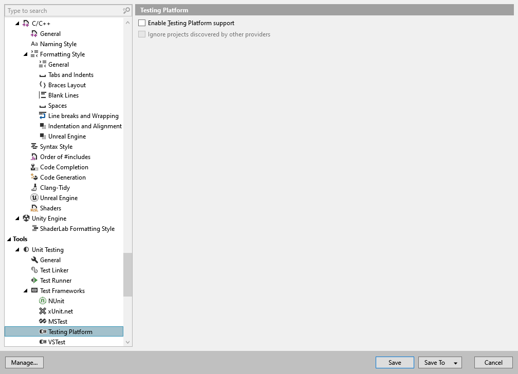 ReSharper options: Tools | Unit Testing | Test Frameworks | Testing Platform ReSharper options: Tools | Unit Testing | Test Frameworks | Testing Platform