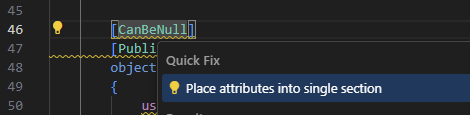Multiple attributes quick-fix