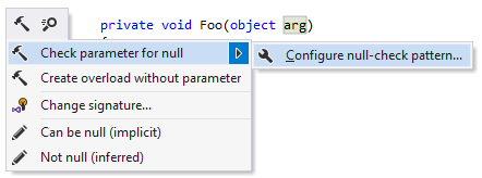 ReSharper: a shortcut for configuring null-check pattern ReSharper: a shortcut for configuring null-check pattern