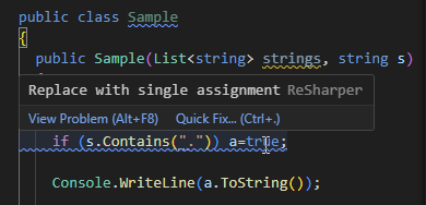 ReSharper for Visual Studio Code: Code issue description in C#