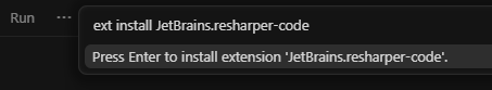 Install ReSharper in Cursor from the command palette