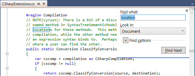 dotPeek: Quick Find dialog dotPeek: Quick Find dialog