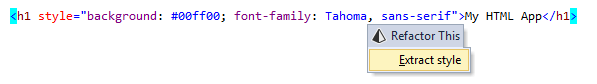 Extract Style refactoring in HTML Extract Style refactoring in HTML