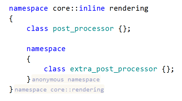 ReSharper: Inlay hints. Namespaces. ReSharper: Inlay hints. Namespaces.