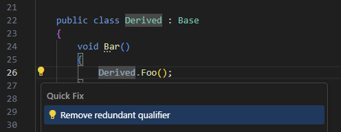 Suggestion to remove redundant qualifier