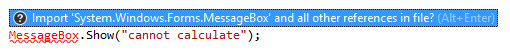 Namespace import quick-fix Namespace import quick-fix