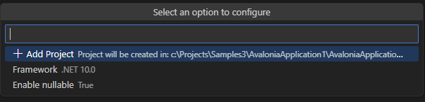ReSharper for Visual Studio Code: Add a new project from the Solution Explorer