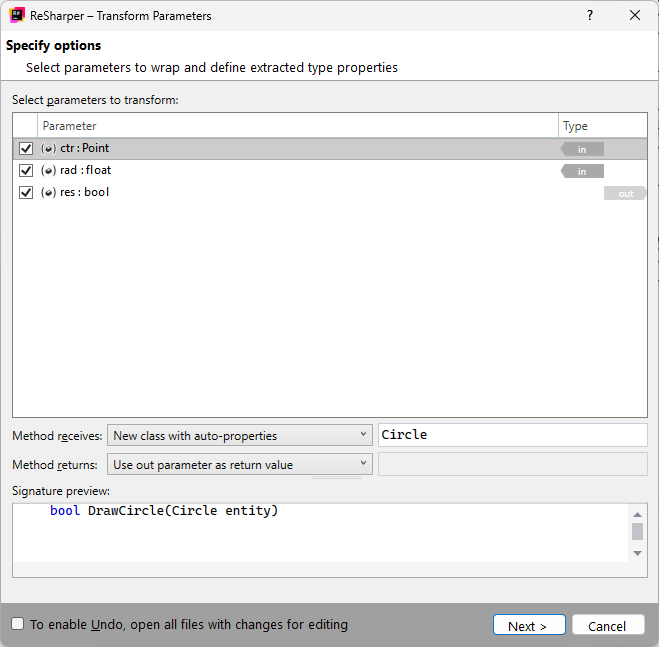 ReSharper. Transforming method's parameters ReSharper. Transforming method's parameters