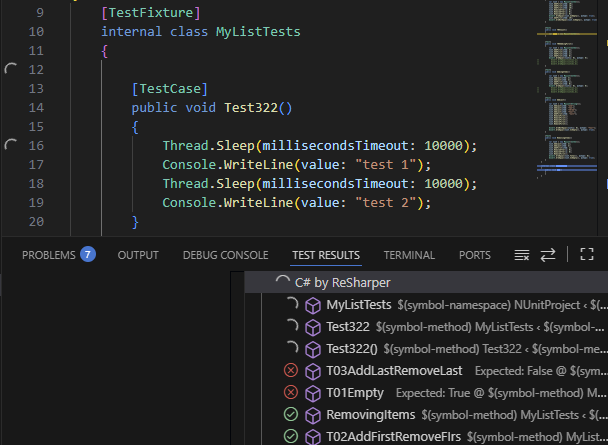 ReSharper for Visual Studio Code: running unit tests