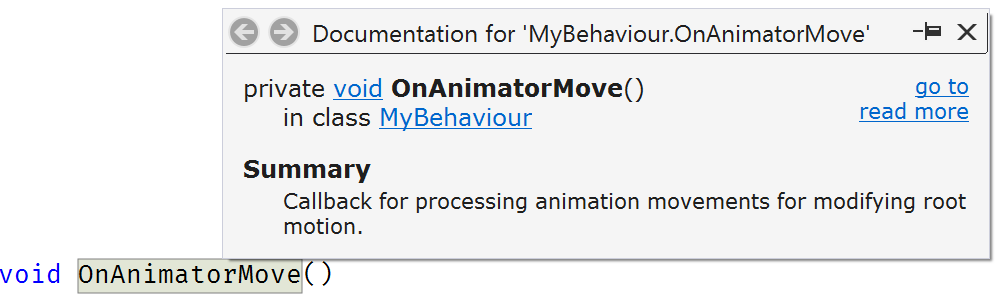 ReSharper: Unity quick documentation ReSharper: Unity quick documentation