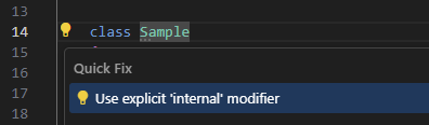 Fixing implicit internal modifier