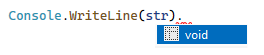 ReSharper: void expression hint in code completion ReSharper: void expression hint in code completion