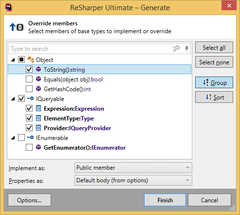 Generating overriding members Generating overriding members