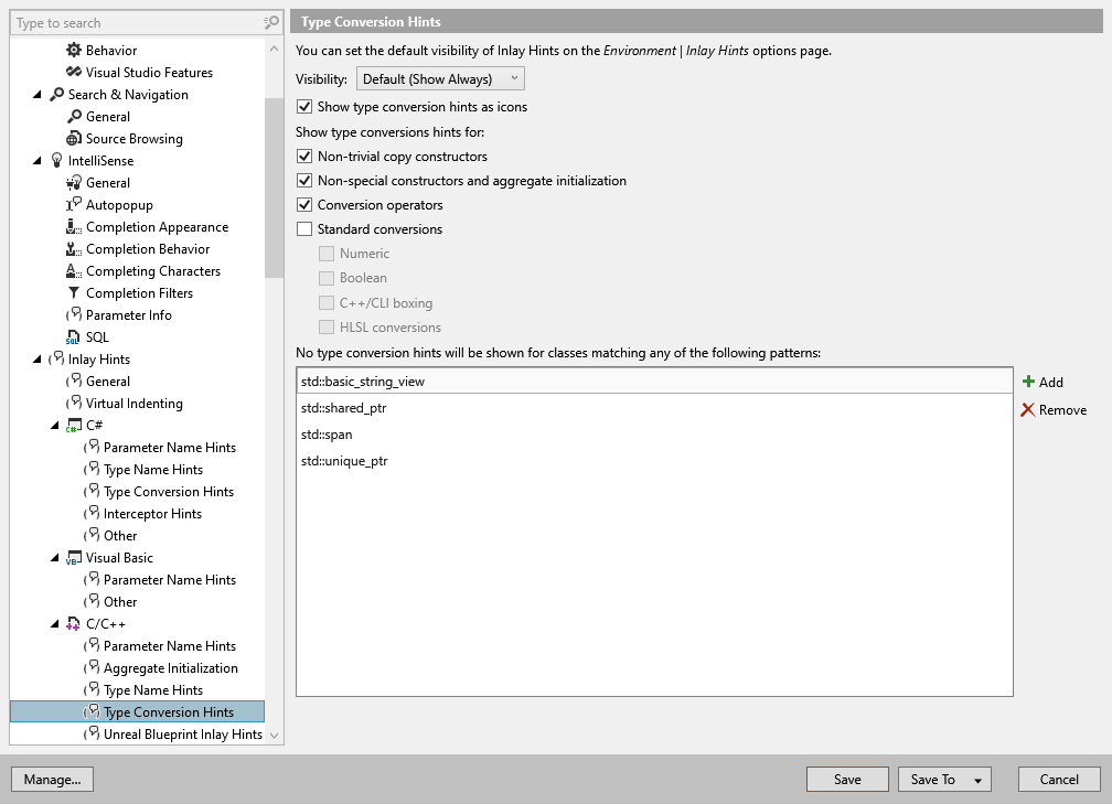 ReSharper options: Environment | Inlay Hints | C/C++ | Type Conversion Hints