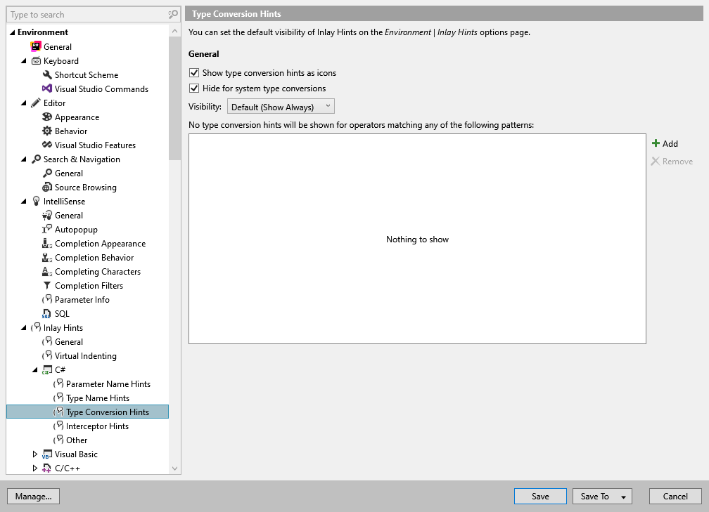 ReSharper options: Environment | Inlay Hints | C# | Type Conversion Hints