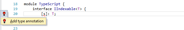 ReSharper: TypeScript での「型アノテーションの追加」クイックフィックス