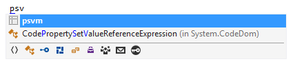 A pop-up suggesting the 'psvm' template A pop-up suggesting the 'psvm' template