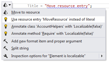 ReSharper: A quick-fix to replace a string literal with an existing resource entry ReSharper: A quick-fix to replace a string literal with an existing resource entry