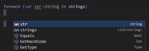 ReSharper for Visual Studio Code: Code completion list