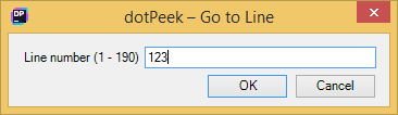 dotPeek: 行に移動ダイアログ dotPeek: 行に移動ダイアログ