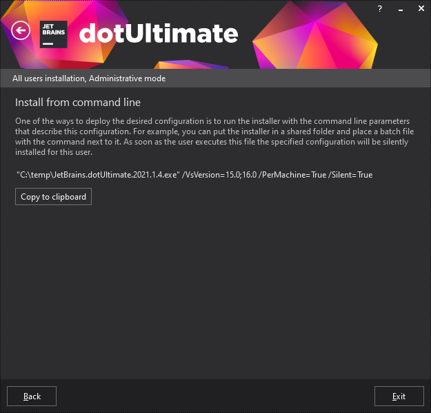 JetBrains .NET Tools installer. Administrative mode JetBrains .NET Tools installer. Administrative mode