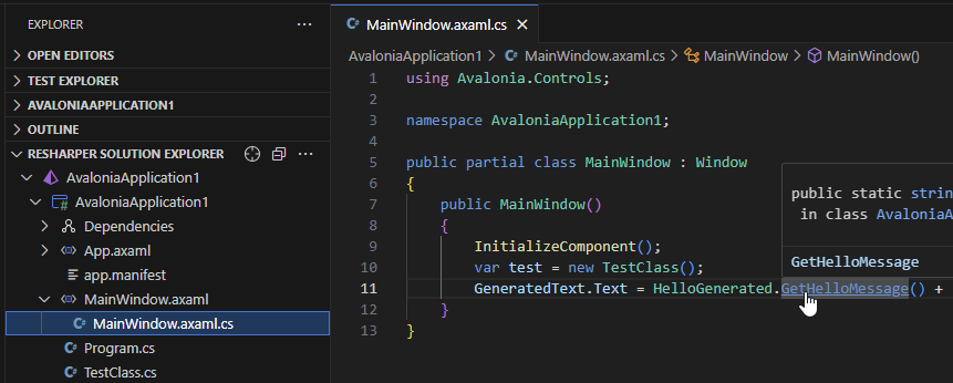 ReSharper: navigate to the generated source ReSharper: navigate to the generated source
