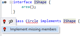 ReSharper: TypeScript にインターフェースメンバーを実装する