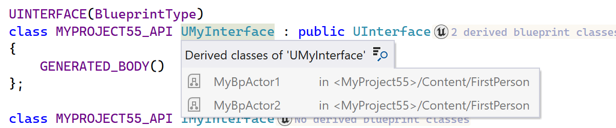 UInterface implementations