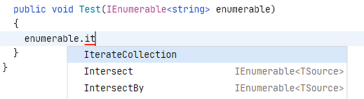 Source template in the completion list Source template in the completion list