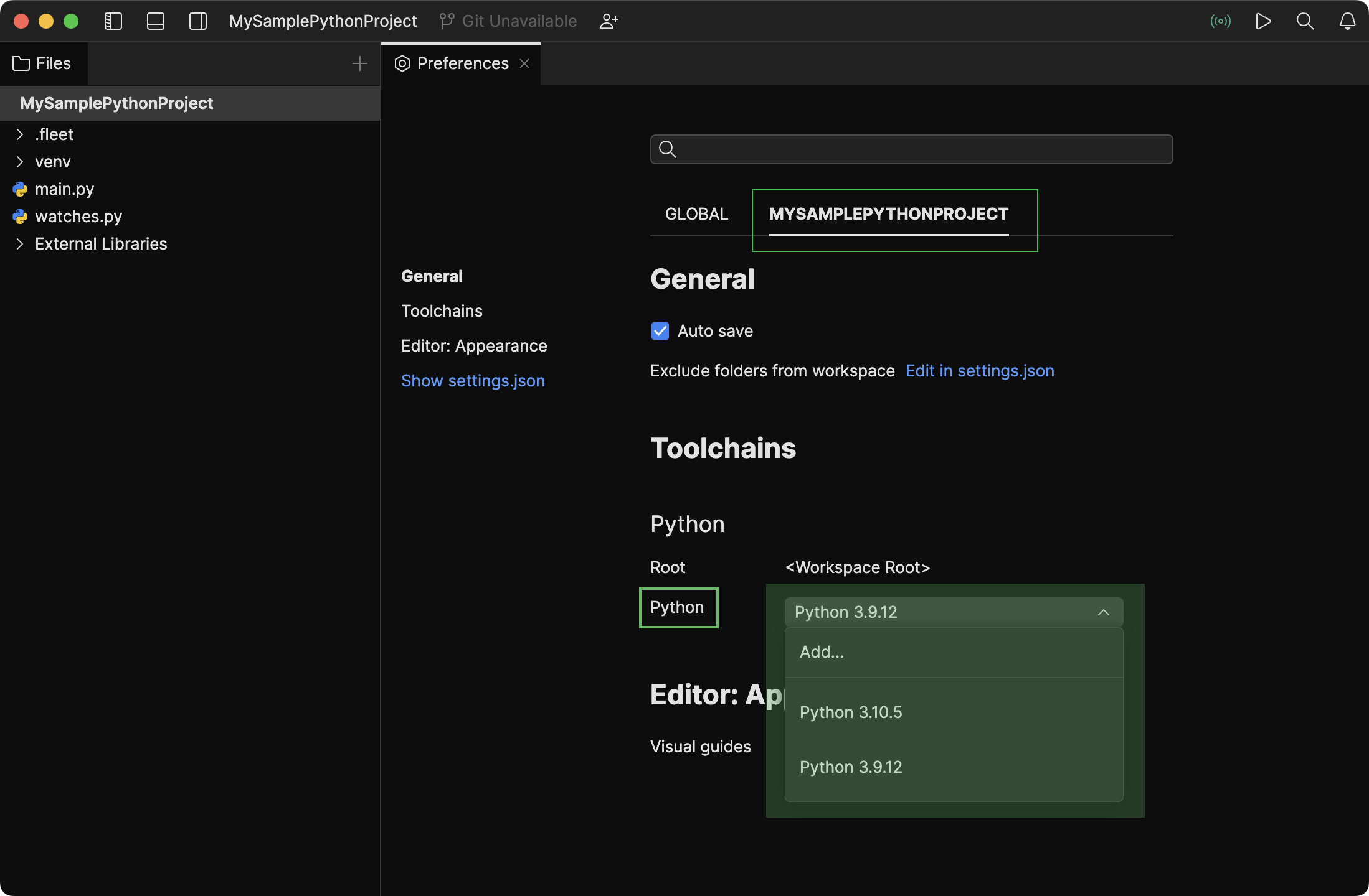 Getting started with Python | JetBrains Fleet Documentation