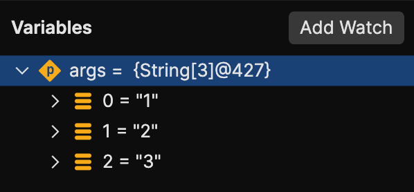 Fleet java variables panel