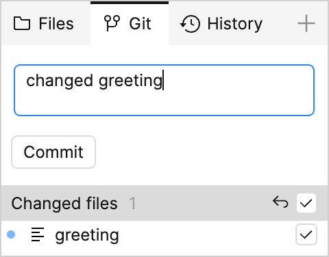 Editing commit message in the Git panel