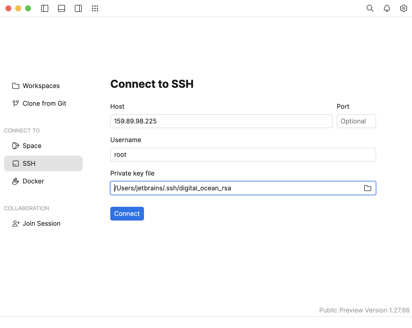 Connecting with SSH
