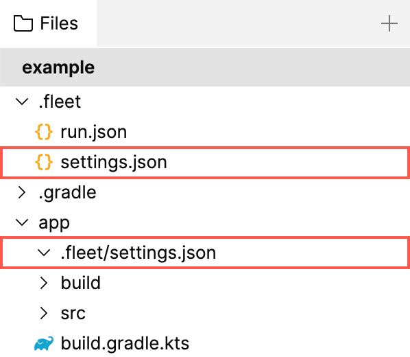 settings.json in a workspace subdirectory