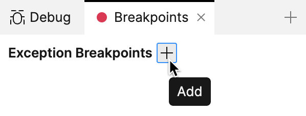 Add icon in the Exception Breakpoints section of the Breakpoints tool