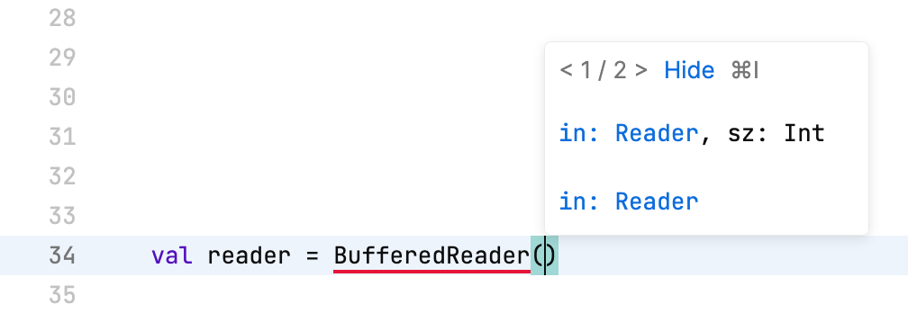 A popup with parameter information A popup with parameter information
