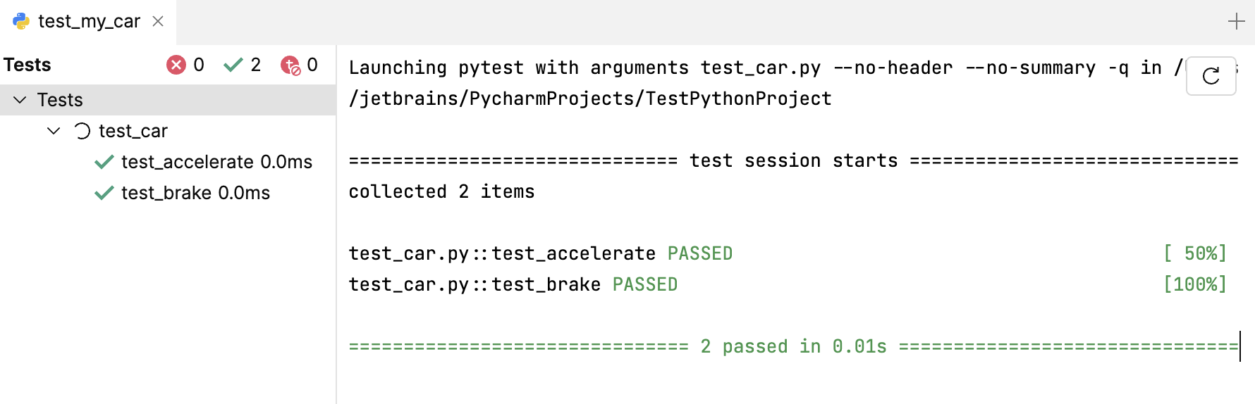 pytest passed all tests
