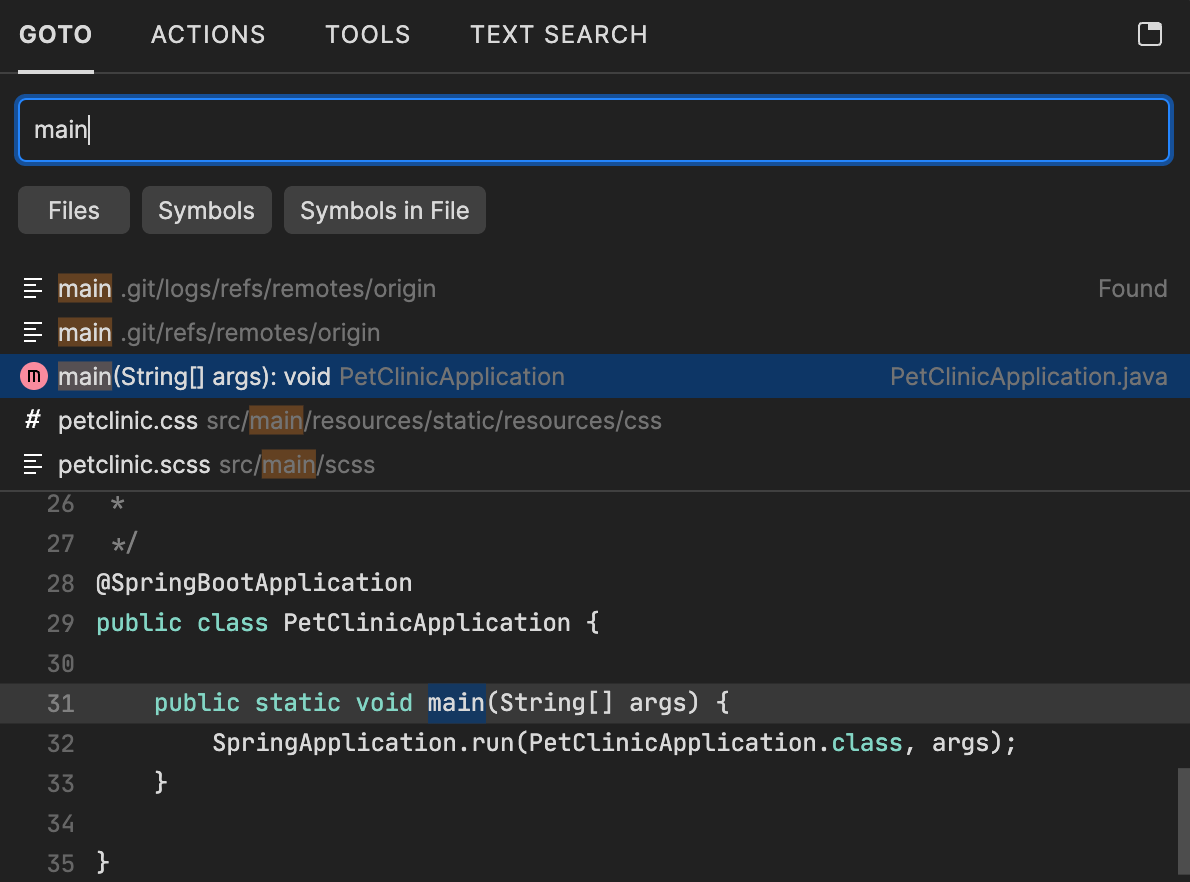 Search And Navigate | JetBrains Fleet Documentation