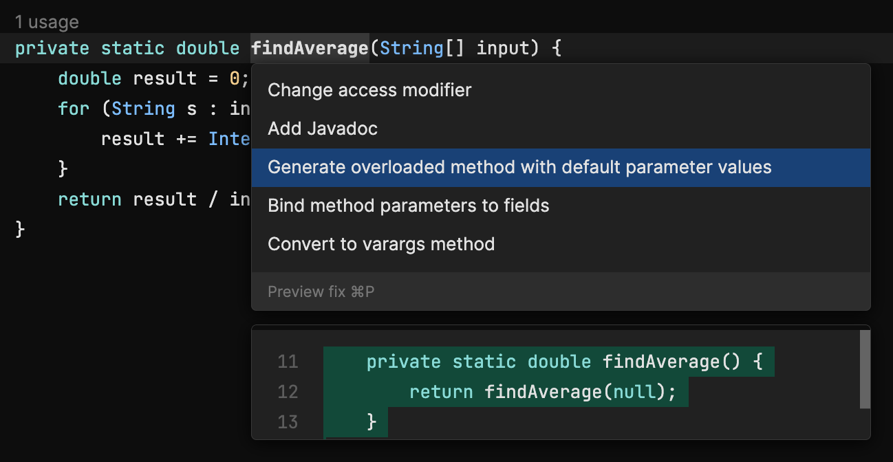 Coding assistance in Java | JetBrains Fleet Documentation