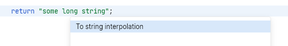 JetBrains Fleet: Converting simple string to string interpolation