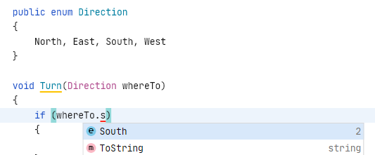 Completing enum members to produce equality/flag checks