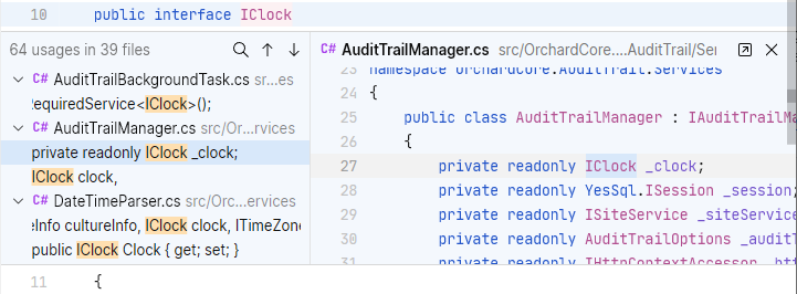 JetBrains Fleet: Find usages in C#