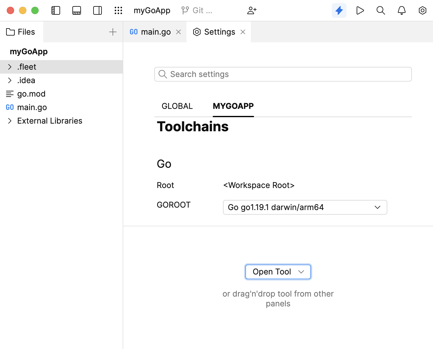 Workspace preferences tab