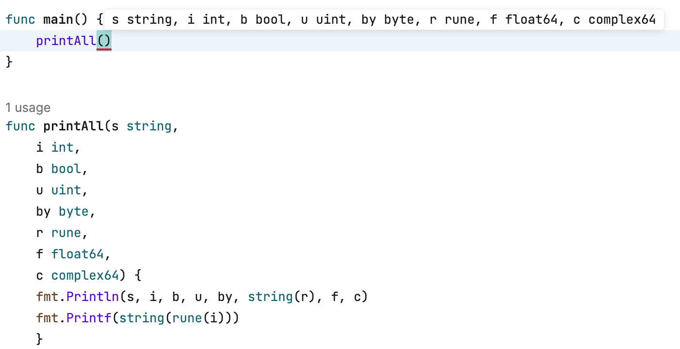 A popup with parameter information