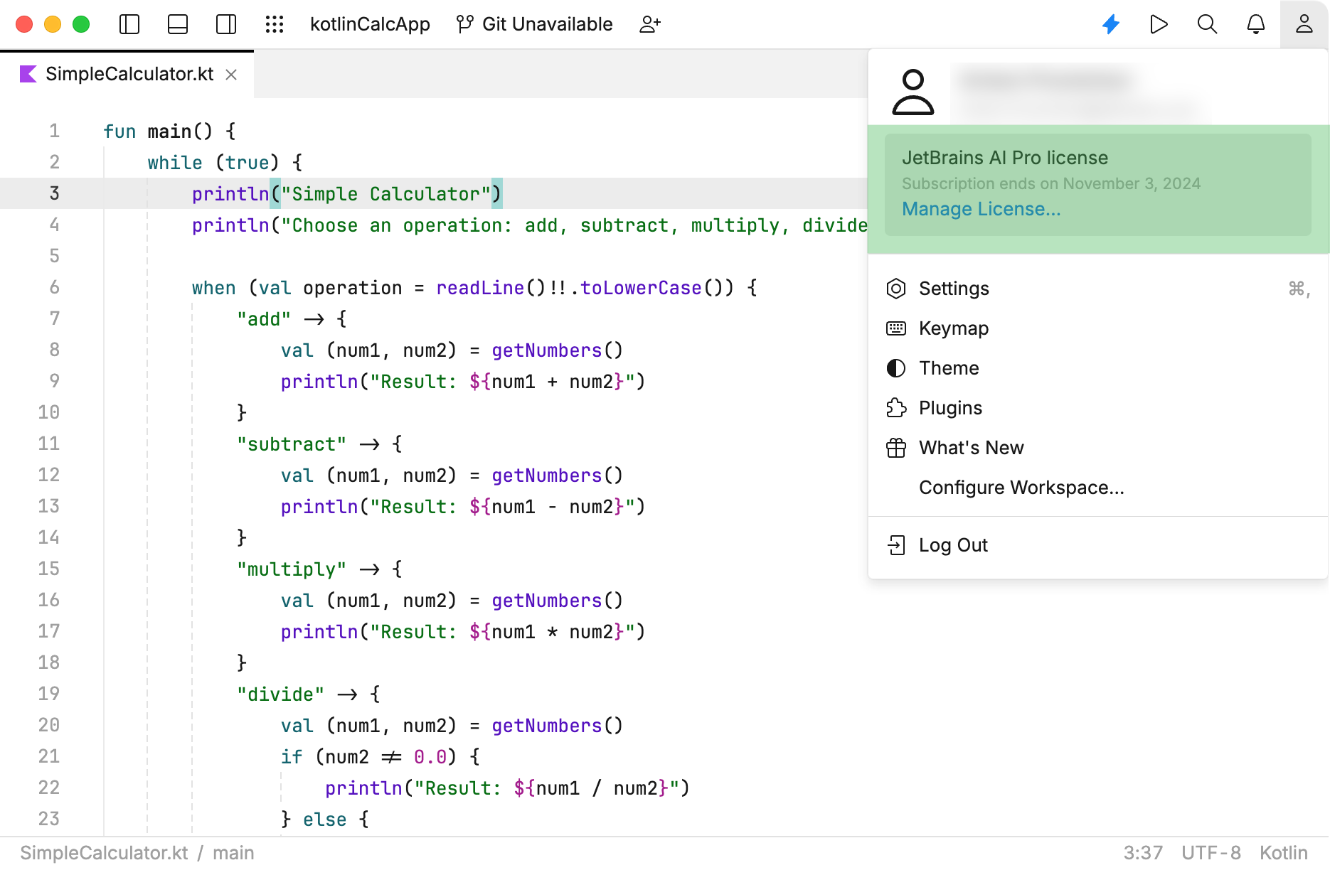 Managing the AI Assistant license