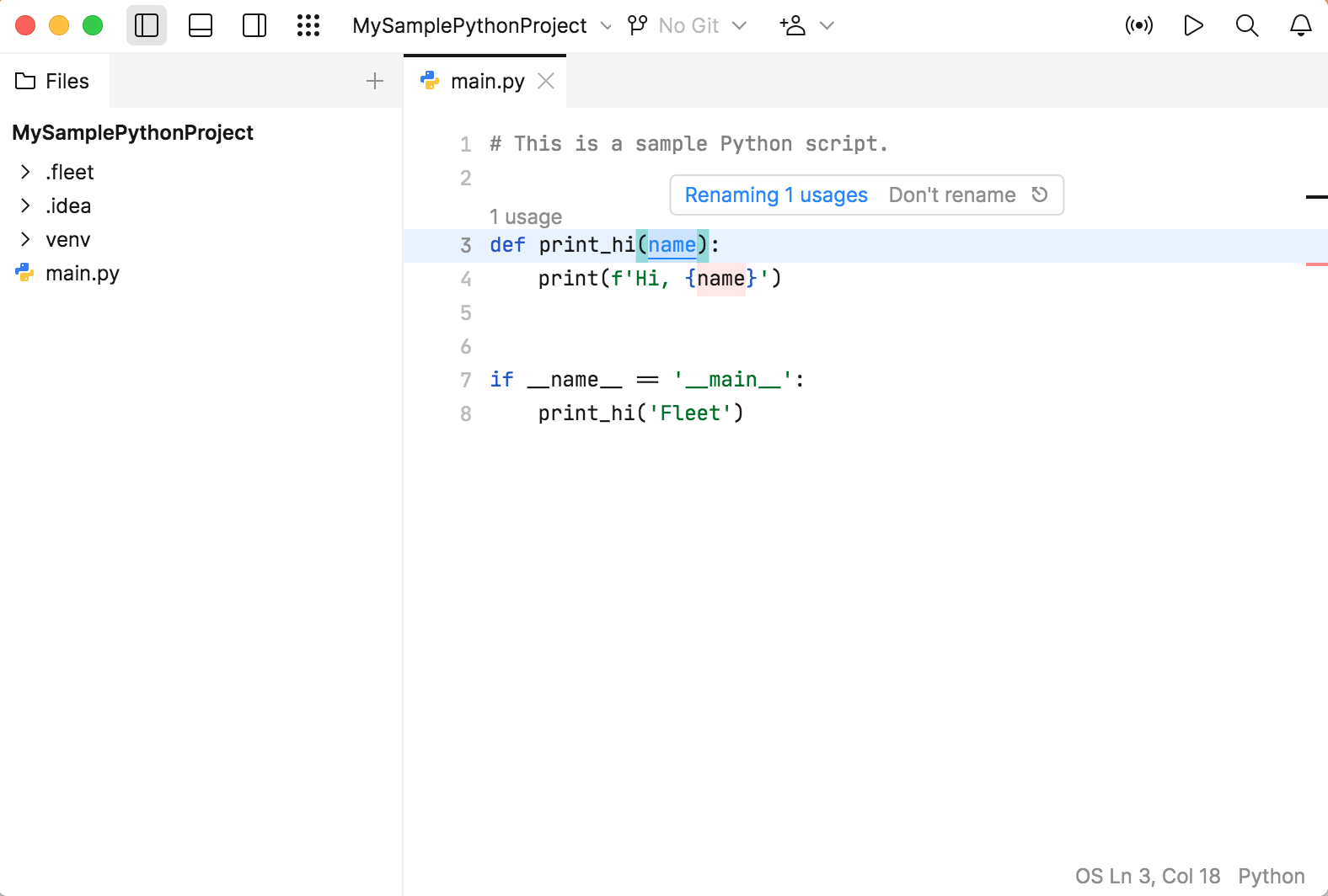 renaming a variable