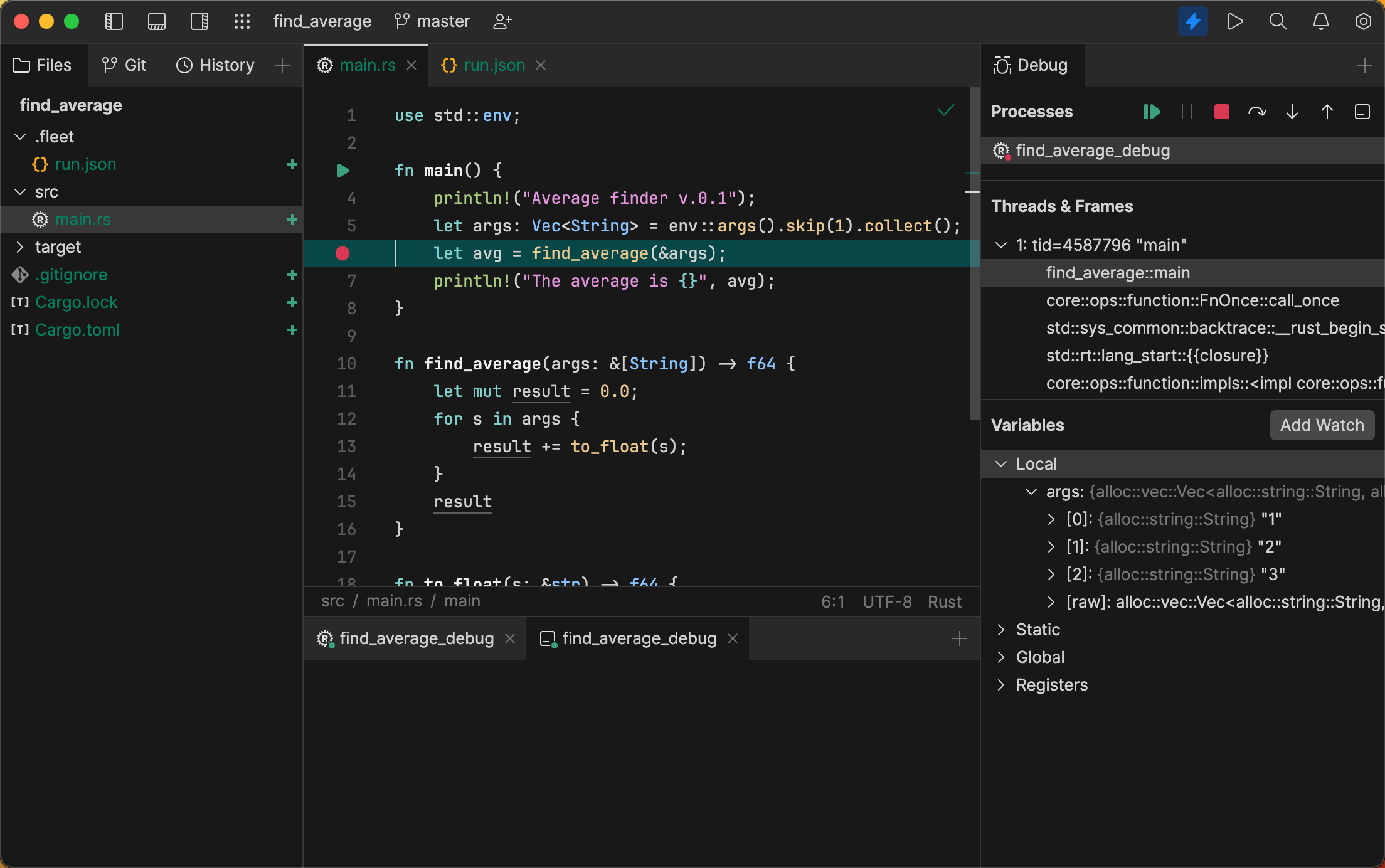 Debug Rust code JetBrains Fleet Documentation
